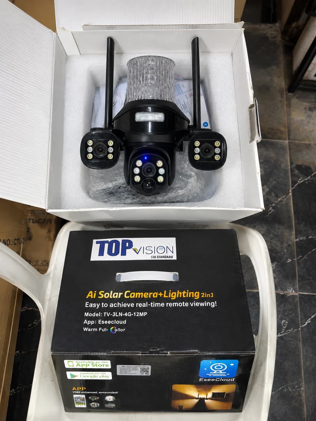 Top vision triple lens CCTV
