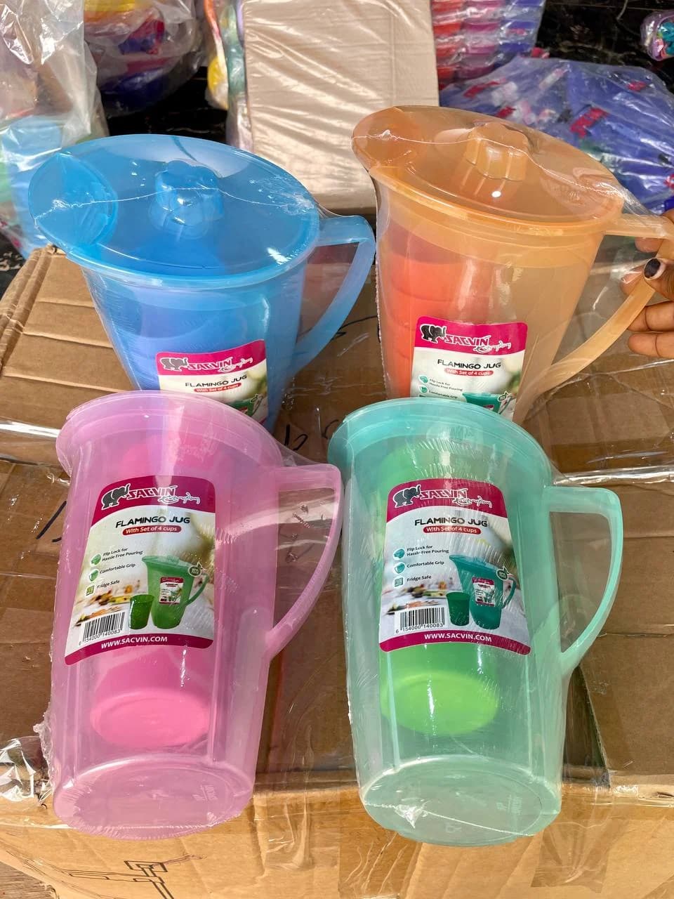 Flamingo Jug with cups